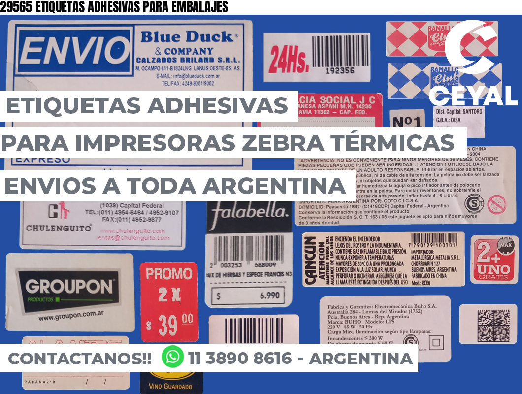 29565 ETIQUETAS ADHESIVAS PARA EMBALAJES