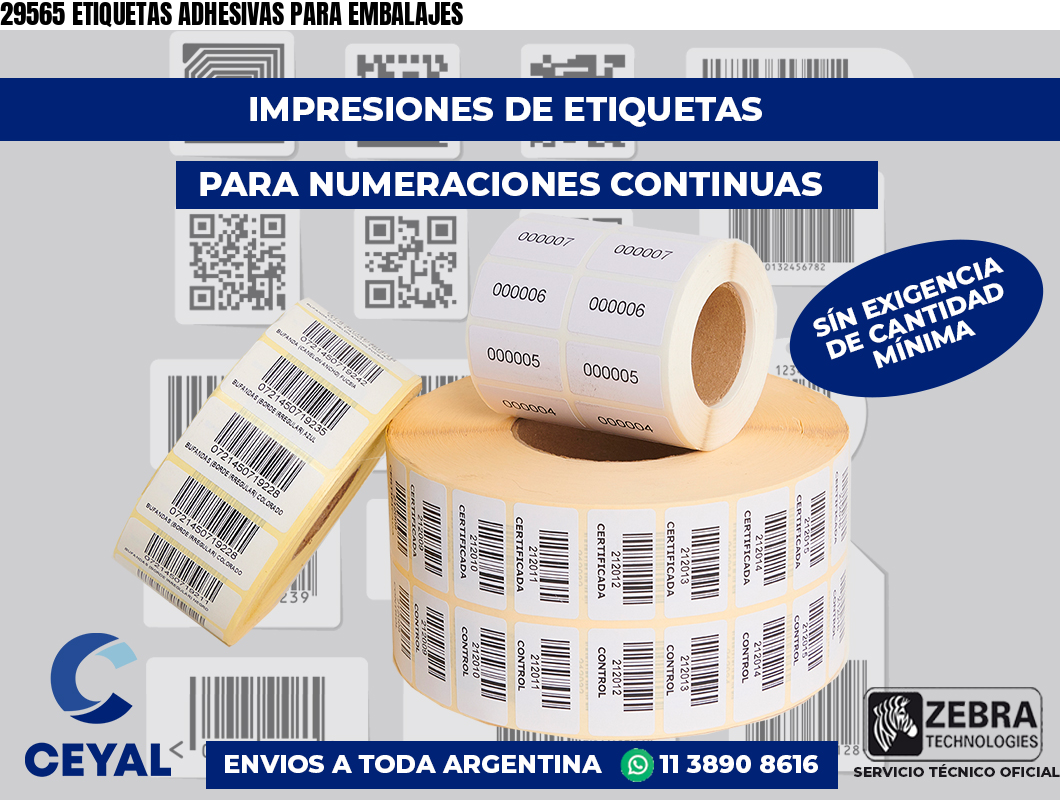 29565 ETIQUETAS ADHESIVAS PARA EMBALAJES