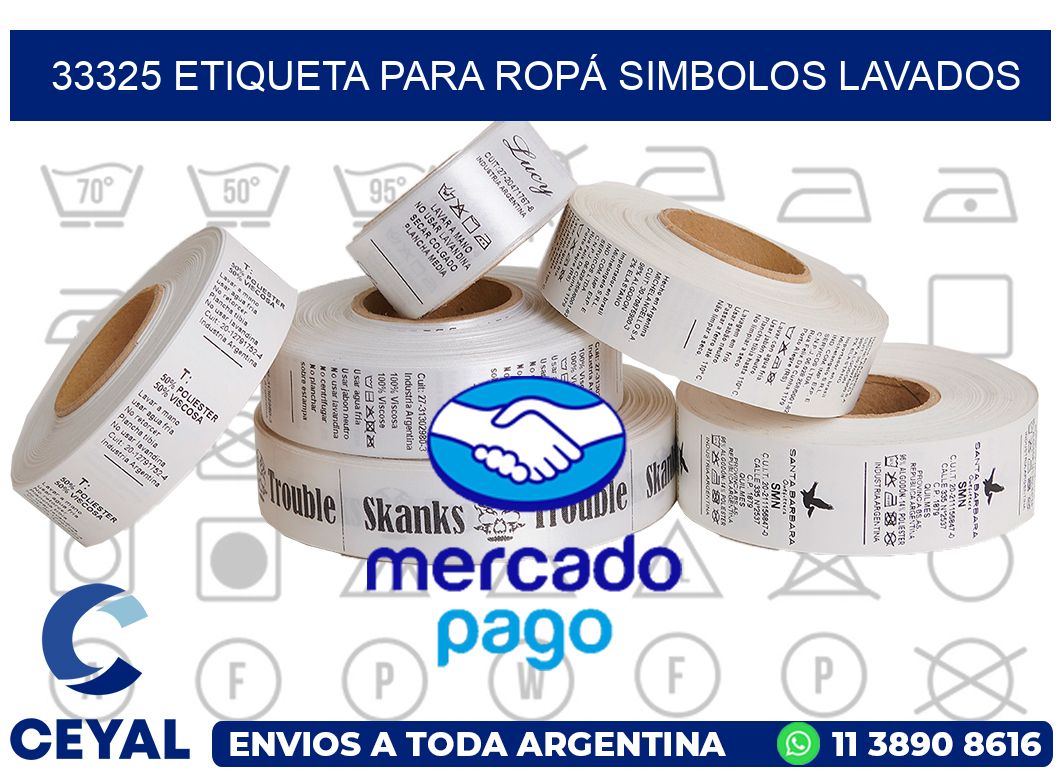 33325 ETIQUETA PARA ROPÁ SIMBOLOS LAVADOS