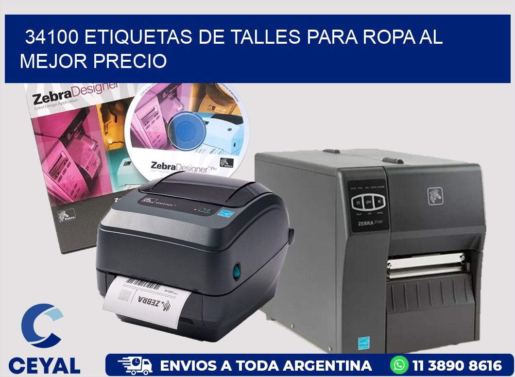 34100 ETIQUETAS DE TALLES PARA ROPA AL MEJOR PRECIO