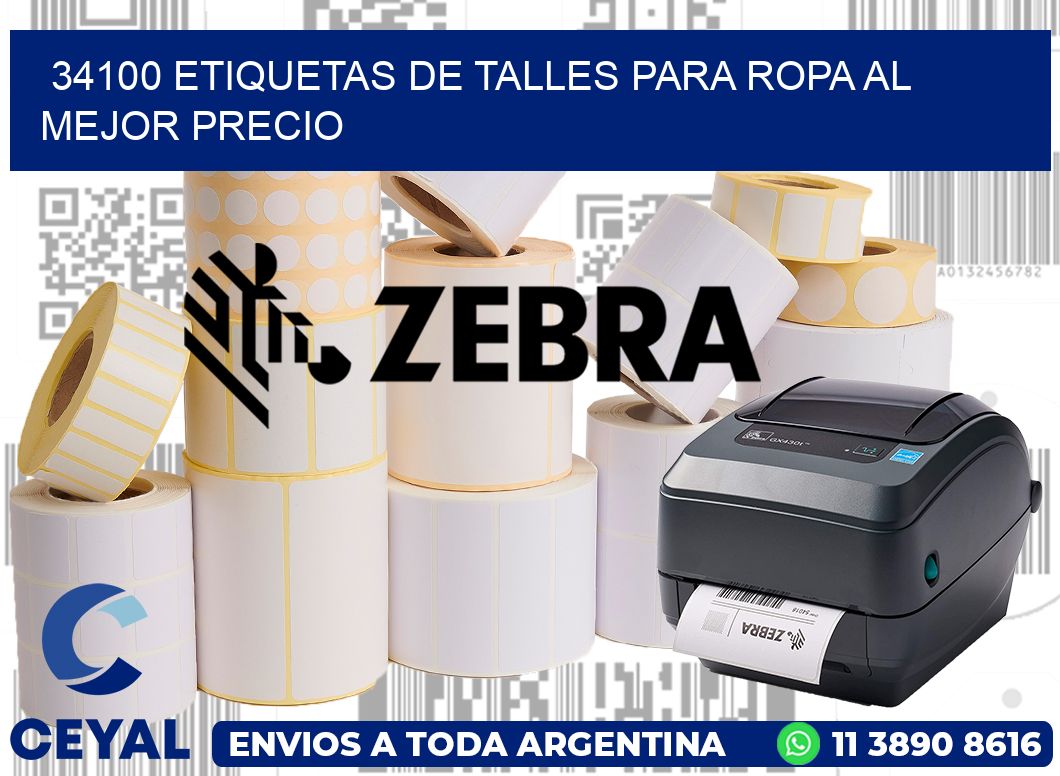 34100 ETIQUETAS DE TALLES PARA ROPA AL MEJOR PRECIO
