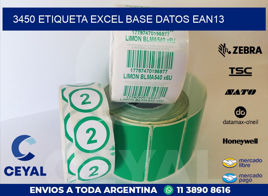 3450 etiqueta excel base datos ean13