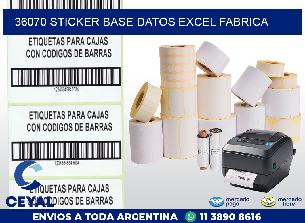 36070 sticker base datos excel fabrica