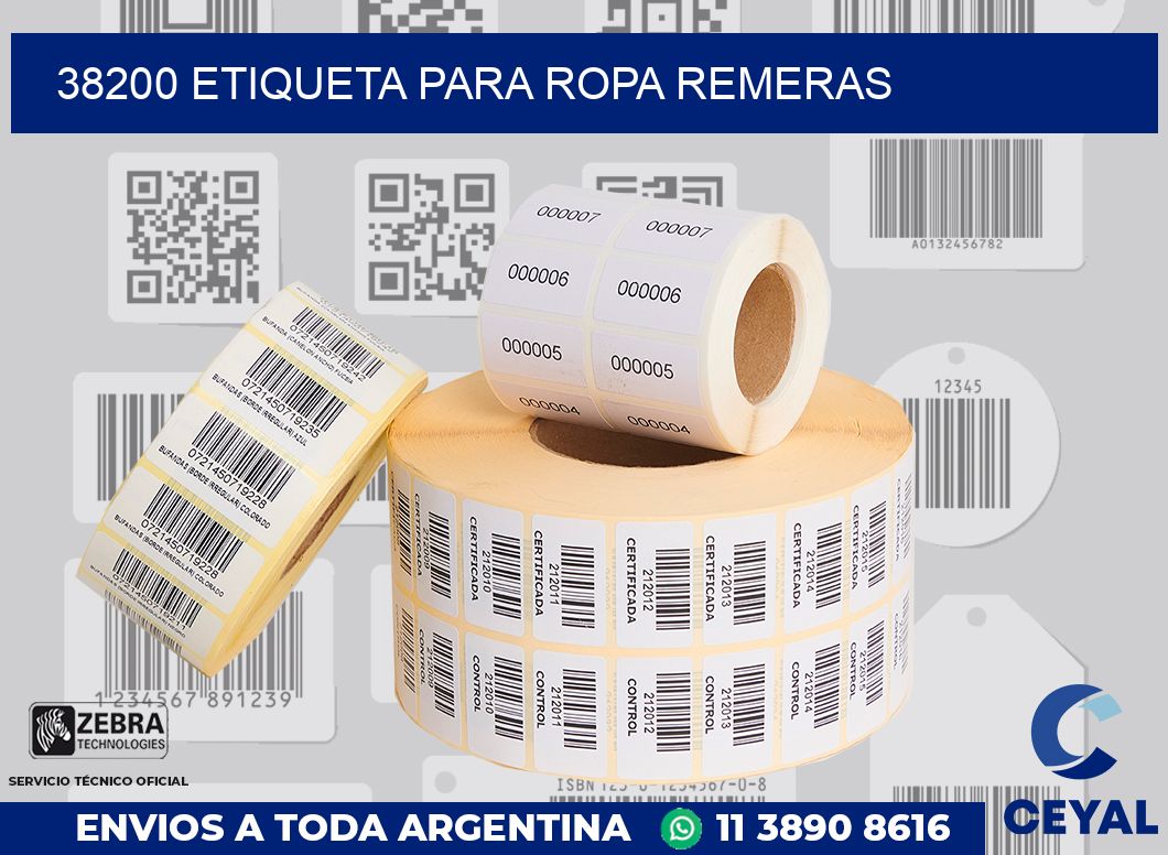 38200 ETIQUETA PARA ROPA REMERAS
