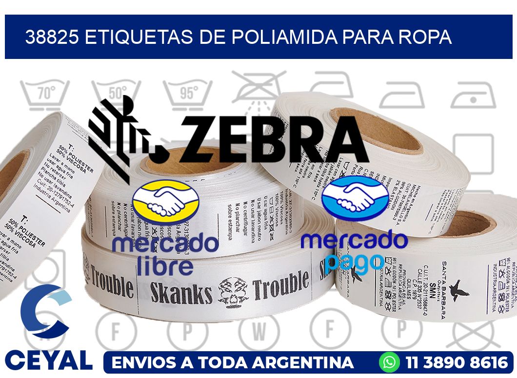 38825 ETIQUETAS DE POLIAMIDA PARA ROPA