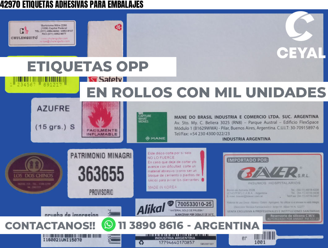 42970 ETIQUETAS ADHESIVAS PARA EMBALAJES