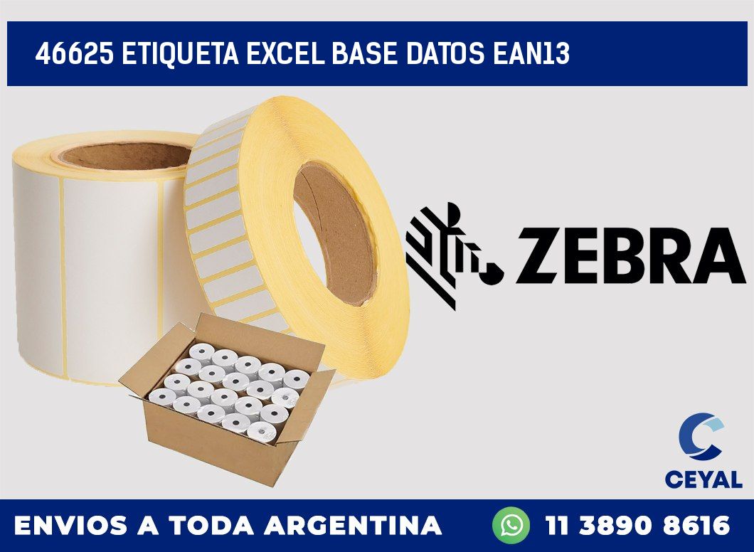 46625 etiqueta excel base datos ean13
