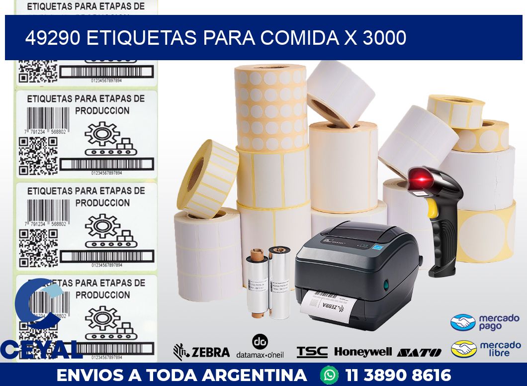 49290 ETIQUETAS PARA COMIDA x 3000