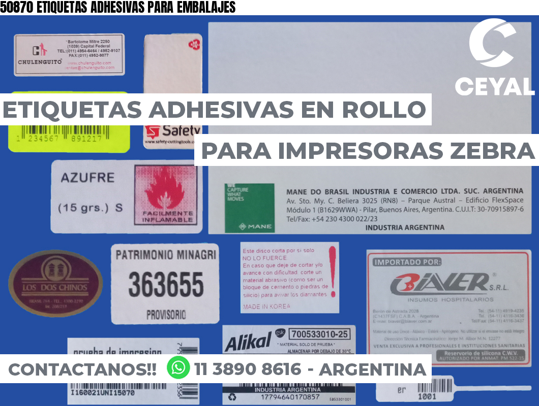 50870 ETIQUETAS ADHESIVAS PARA EMBALAJES