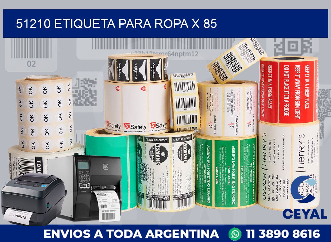 51210 ETIQUETA PARA ROPA X 85