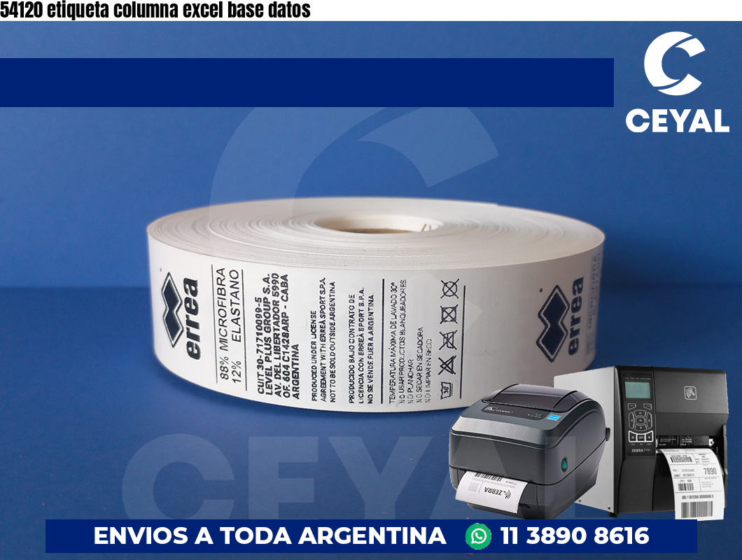 54120 etiqueta columna excel base datos