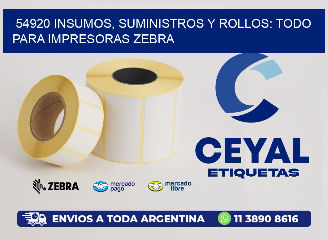 54920 INSUMOS, SUMINISTROS Y ROLLOS: TODO PARA IMPRESORAS ZEBRA