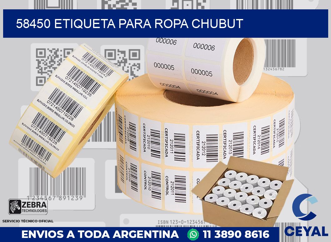 58450 ETIQUETA PARA ROPA CHUBUT