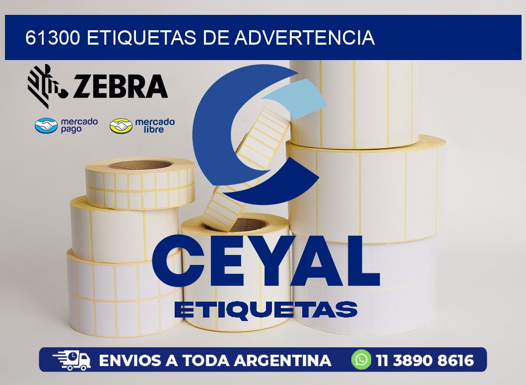 61300 etiquetas de advertencia
