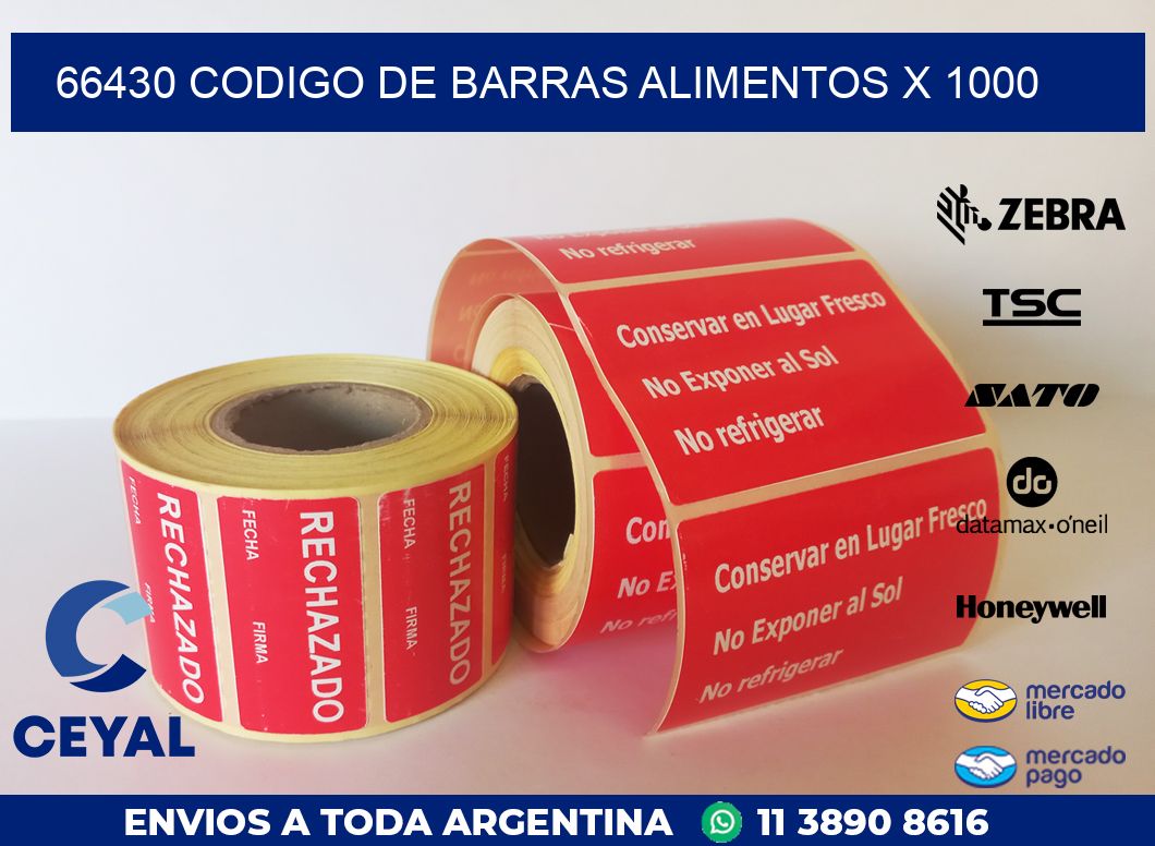 66430 CODIGO DE BARRAS ALIMENTOS x 1000