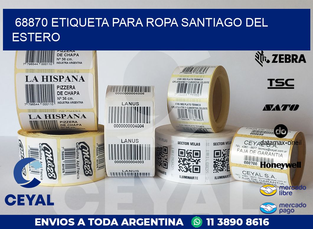 68870 ETIQUETA PARA ROPA SANTIAGO DEL ESTERO