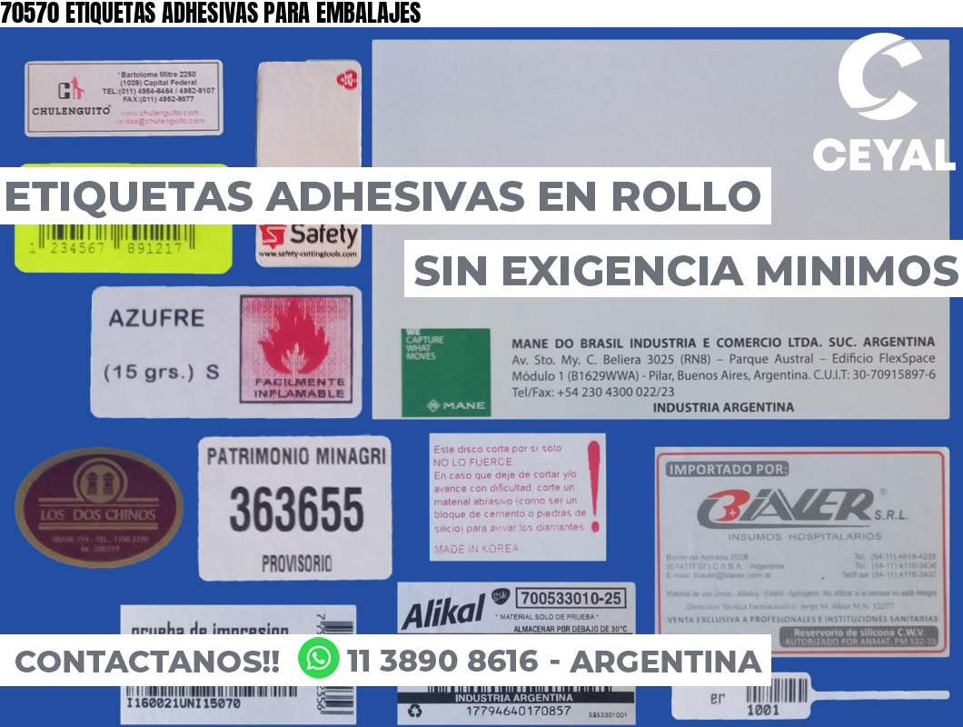 70570 ETIQUETAS ADHESIVAS PARA EMBALAJES
