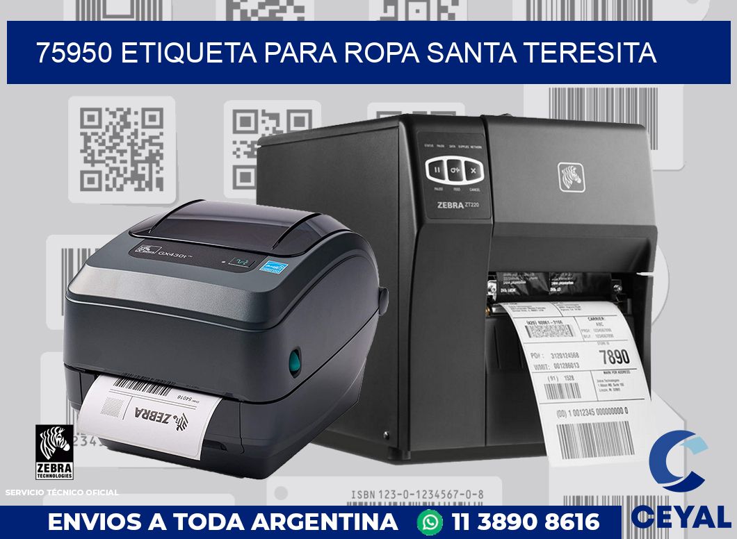 75950 ETIQUETA PARA ROPA SANTA TERESITA