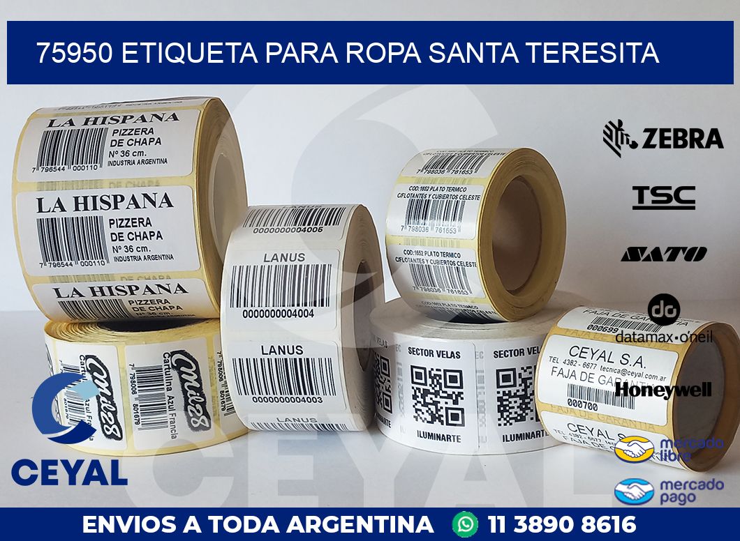 75950 ETIQUETA PARA ROPA SANTA TERESITA