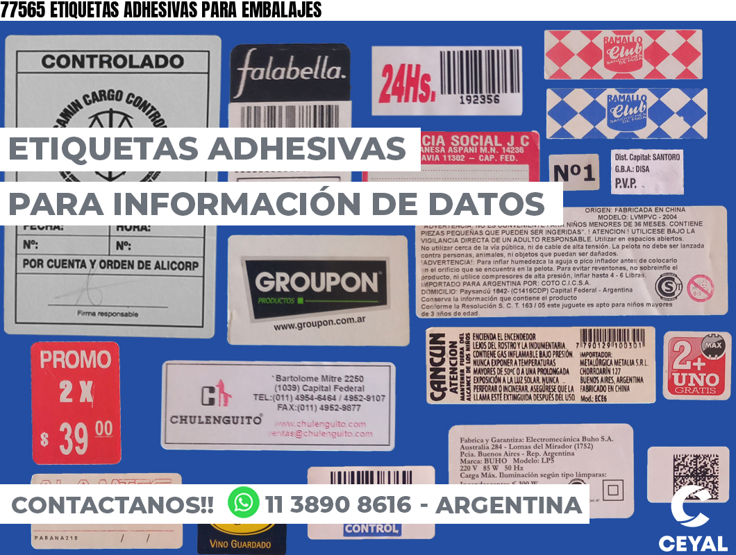 77565 ETIQUETAS ADHESIVAS PARA EMBALAJES