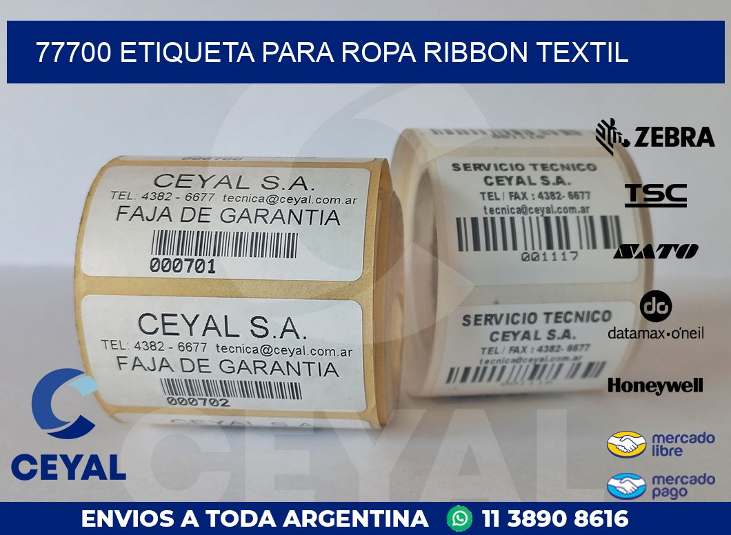 77700 ETIQUETA PARA ROPA RIBBON TEXTIL