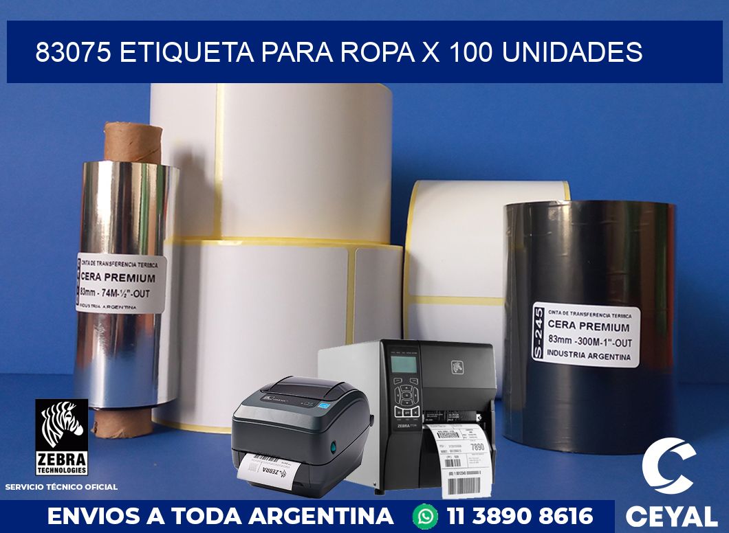 83075 ETIQUETA PARA ROPA X 100 UNIDADES