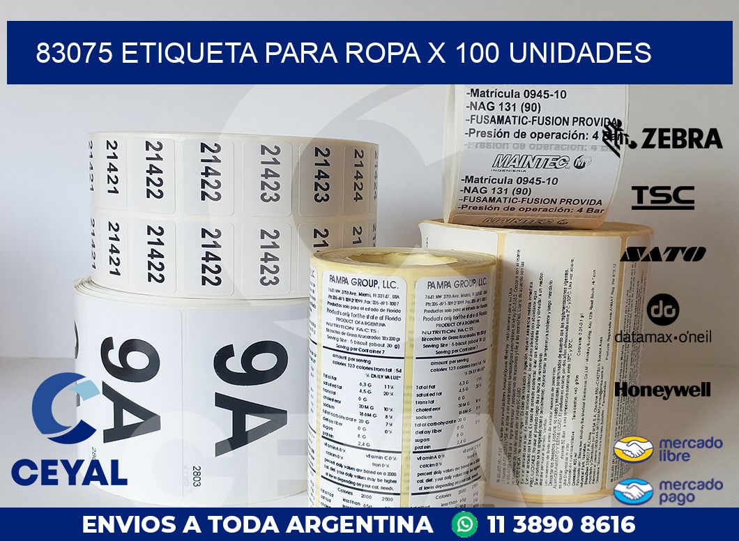 83075 ETIQUETA PARA ROPA X 100 UNIDADES