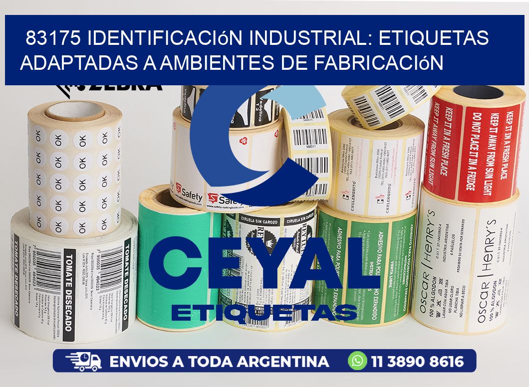 83175 Identificación Industrial: Etiquetas Adaptadas a Ambientes de Fabricación