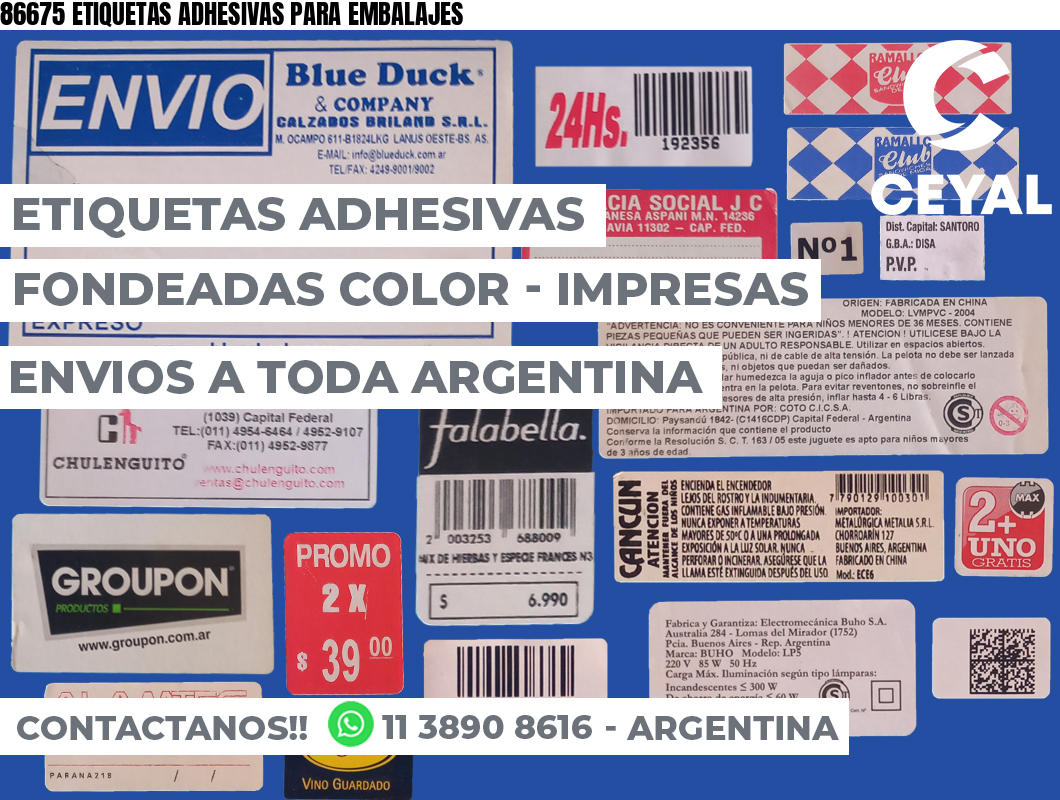86675 ETIQUETAS ADHESIVAS PARA EMBALAJES