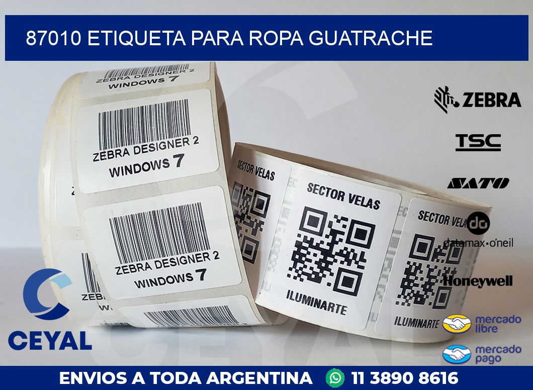 87010 ETIQUETA PARA ROPA GUATRACHE