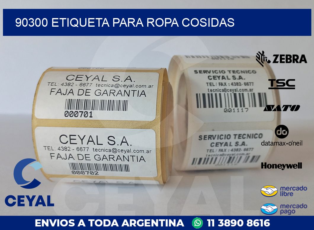 90300 ETIQUETA PARA ROPA COSIDAS