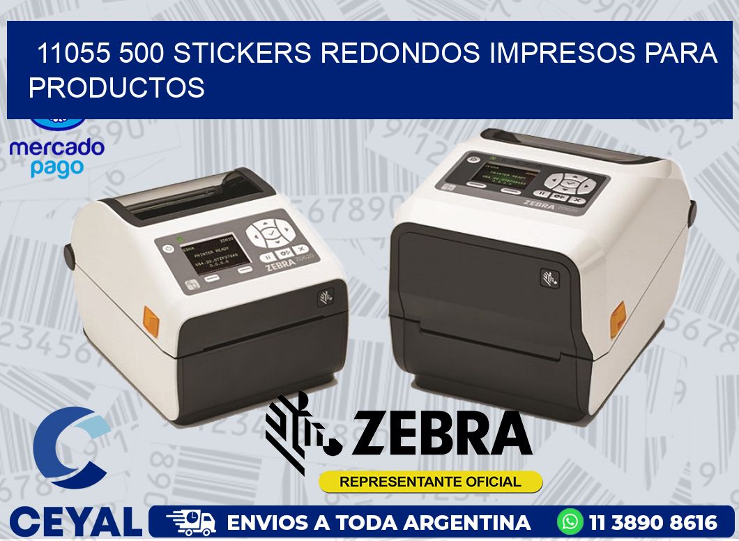11055 500 STICKERS REDONDOS IMPRESOS PARA PRODUCTOS