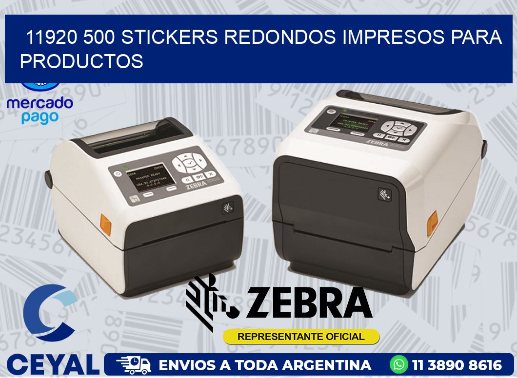 11920 500 STICKERS REDONDOS IMPRESOS PARA PRODUCTOS