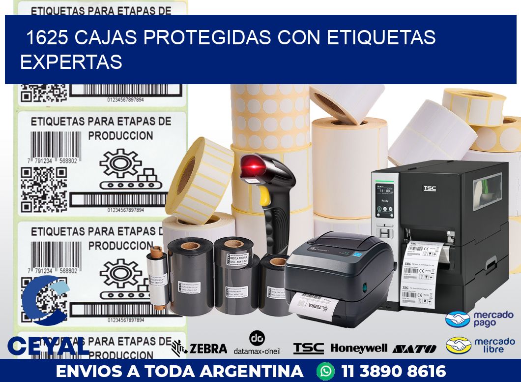 1625 CAJAS PROTEGIDAS CON ETIQUETAS EXPERTAS