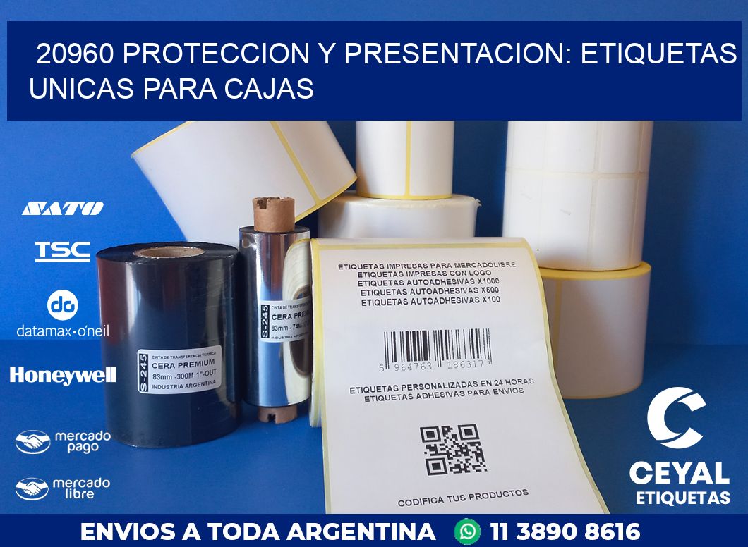 20960 PROTECCION Y PRESENTACION: ETIQUETAS UNICAS PARA CAJAS