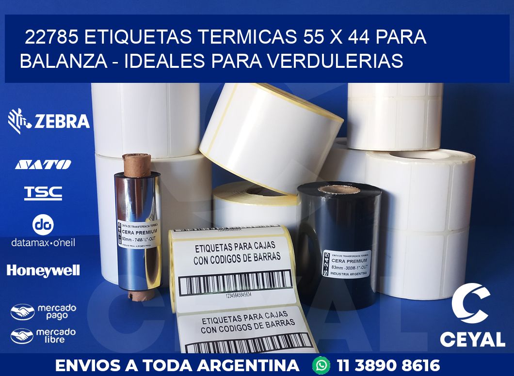 22785 ETIQUETAS TERMICAS 55 X 44 PARA BALANZA – IDEALES PARA VERDULERIAS