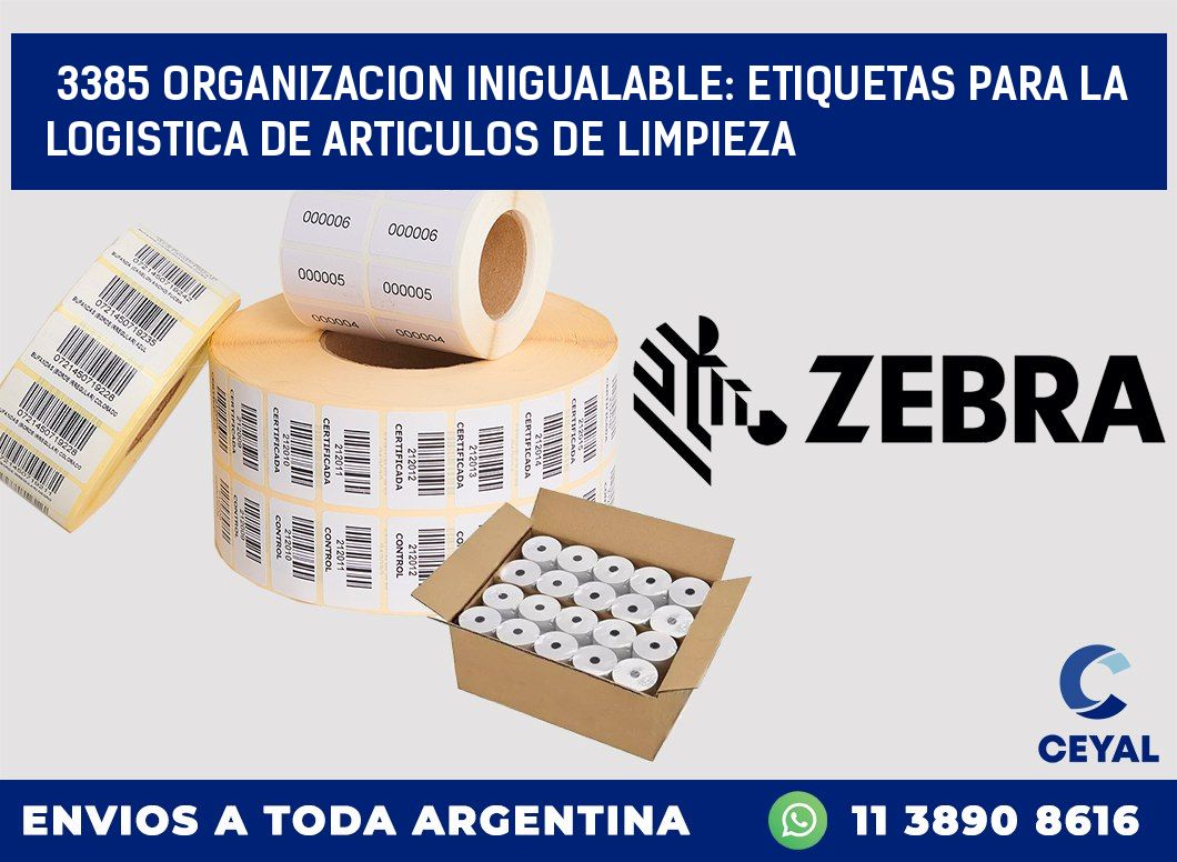 3385 ORGANIZACION INIGUALABLE: ETIQUETAS PARA LA LOGISTICA DE ARTICULOS DE LIMPIEZA