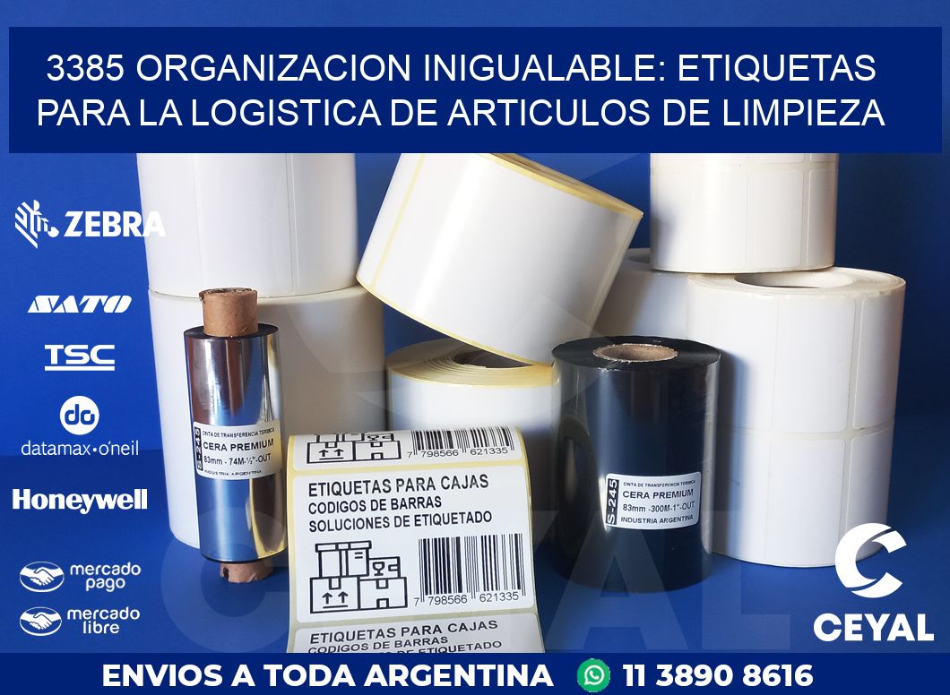 3385 ORGANIZACION INIGUALABLE: ETIQUETAS PARA LA LOGISTICA DE ARTICULOS DE LIMPIEZA