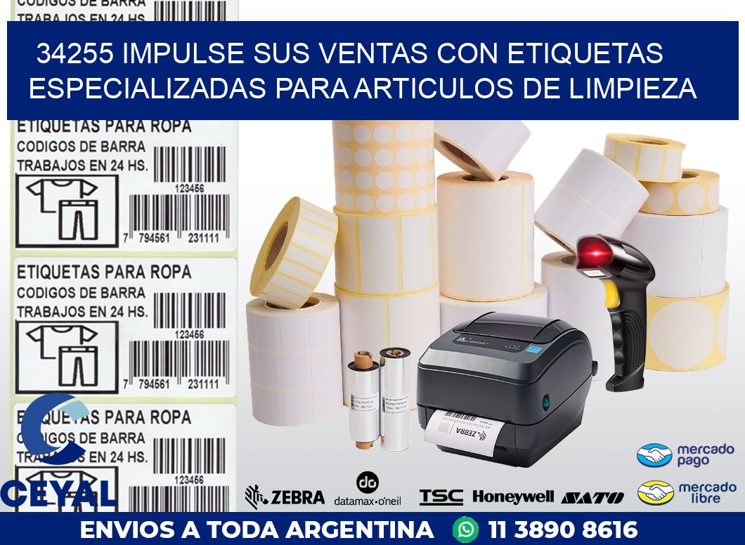 34255 IMPULSE SUS VENTAS CON ETIQUETAS ESPECIALIZADAS PARA ARTICULOS DE LIMPIEZA