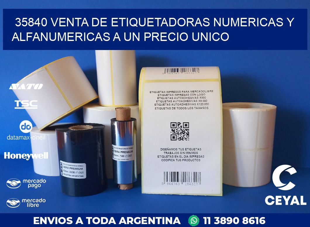 35840 VENTA DE ETIQUETADORAS NUMERICAS Y ALFANUMERICAS A UN PRECIO UNICO