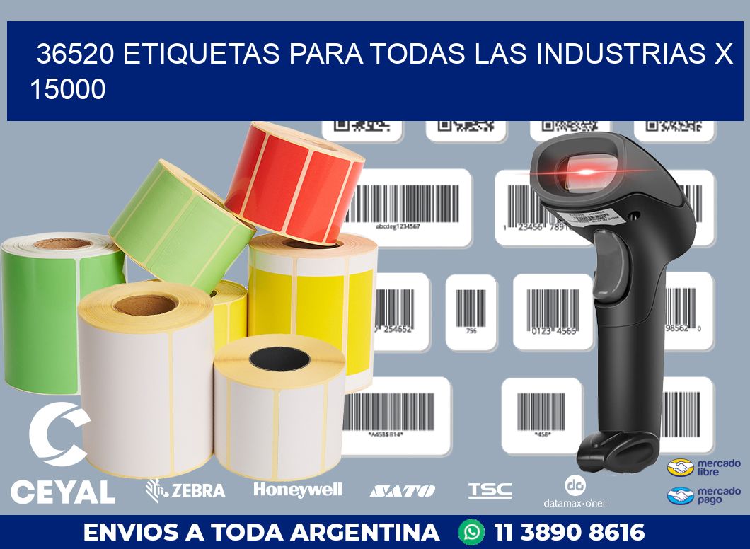 36520 ETIQUETAS PARA TODAS LAS INDUSTRIAS X 15000