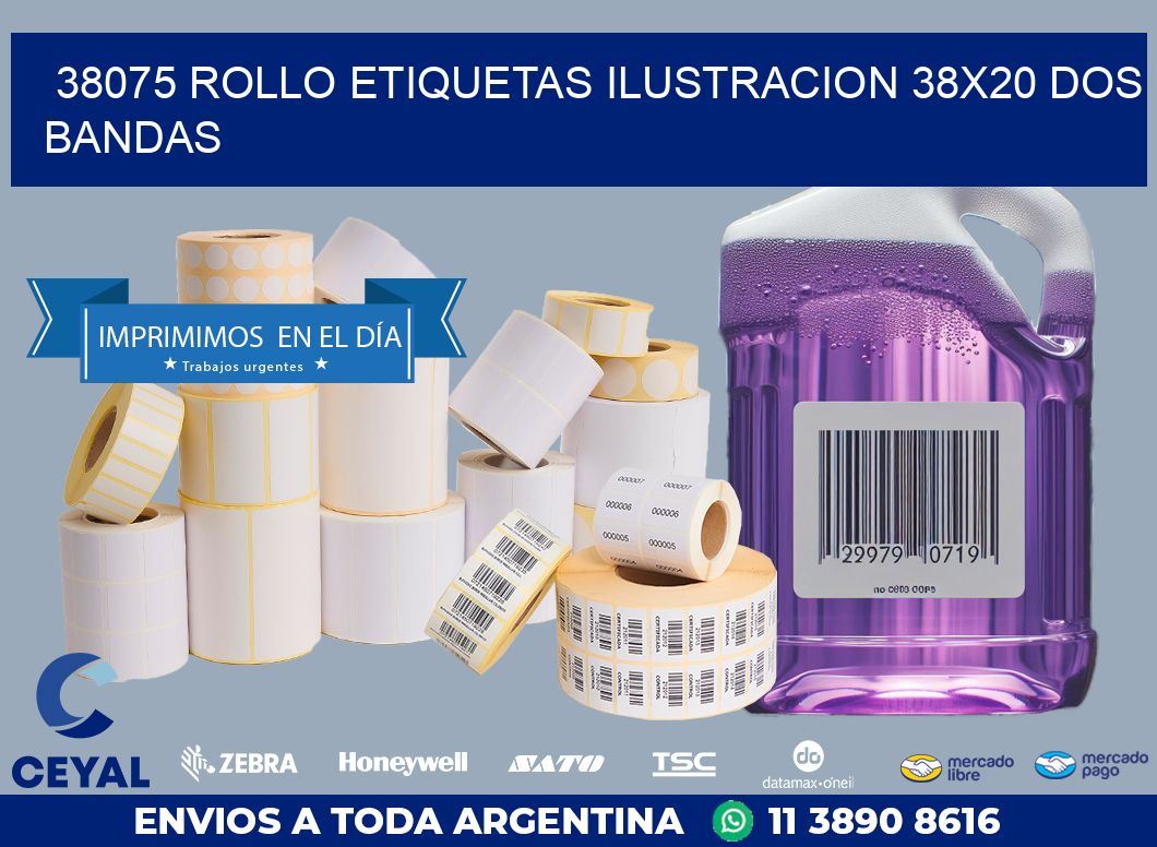 38075 ROLLO ETIQUETAS ILUSTRACION 38X20 DOS BANDAS