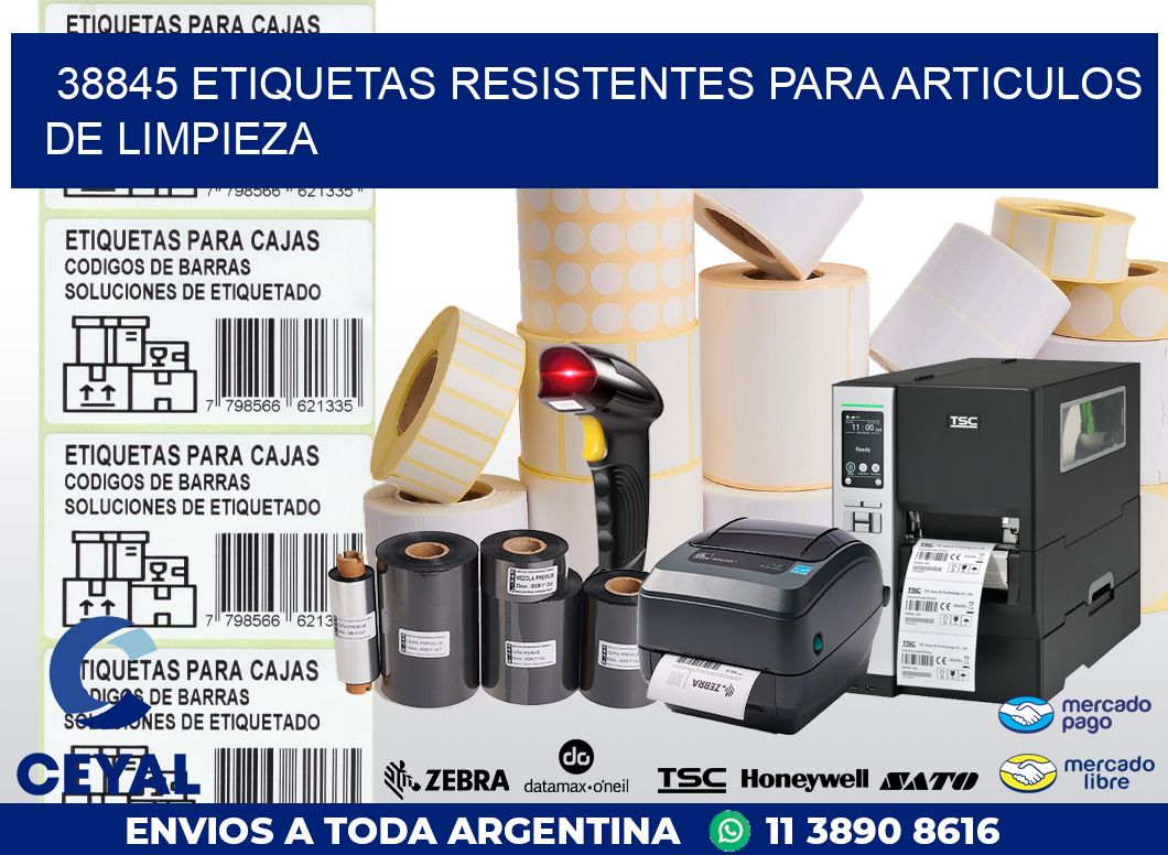 38845 ETIQUETAS RESISTENTES PARA ARTICULOS DE LIMPIEZA