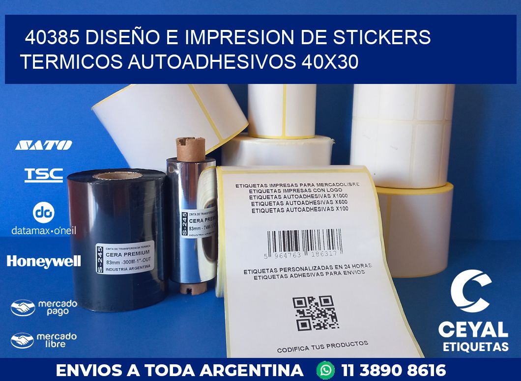 40385 DISEÑO E IMPRESION DE STICKERS TERMICOS AUTOADHESIVOS 40X30