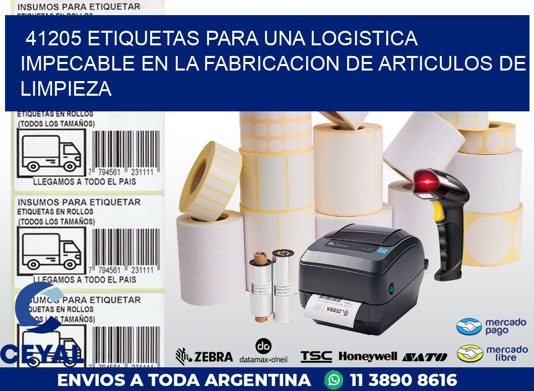 41205 ETIQUETAS PARA UNA LOGISTICA IMPECABLE EN LA FABRICACION DE ARTICULOS DE LIMPIEZA