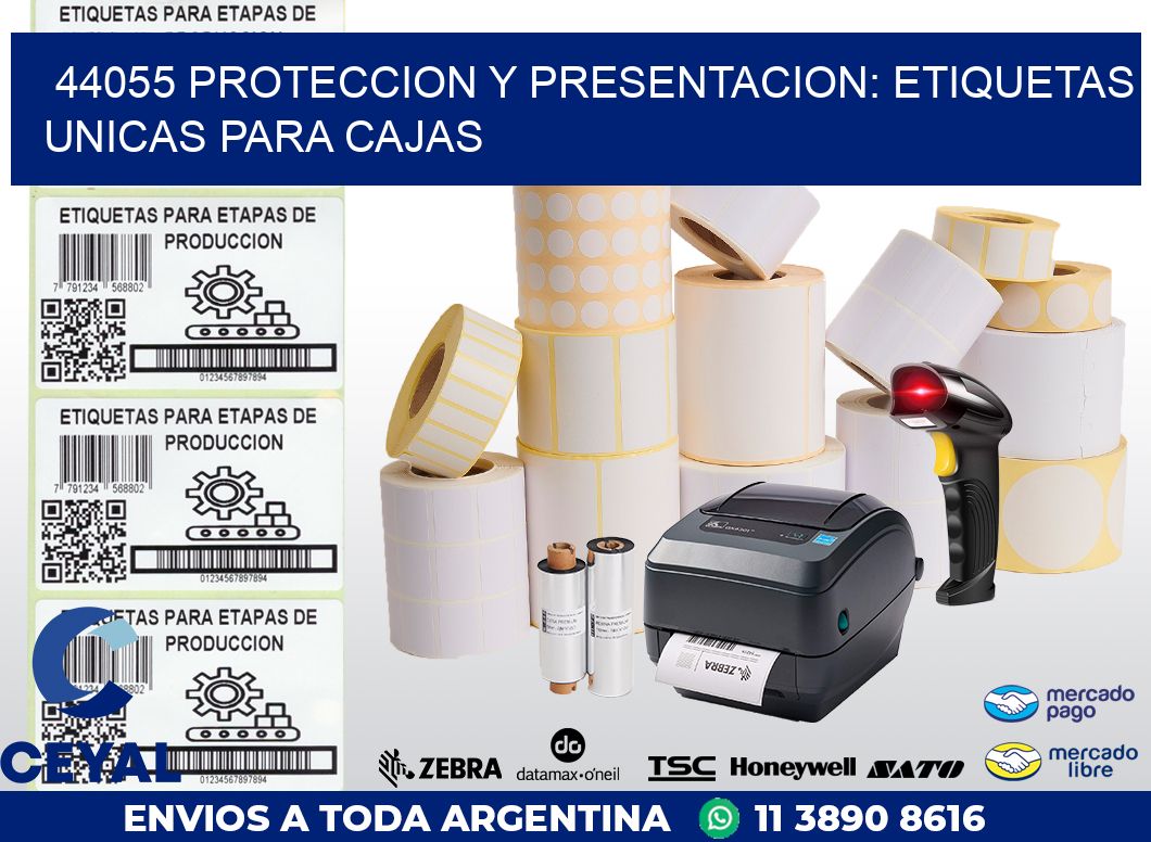 44055 PROTECCION Y PRESENTACION: ETIQUETAS UNICAS PARA CAJAS