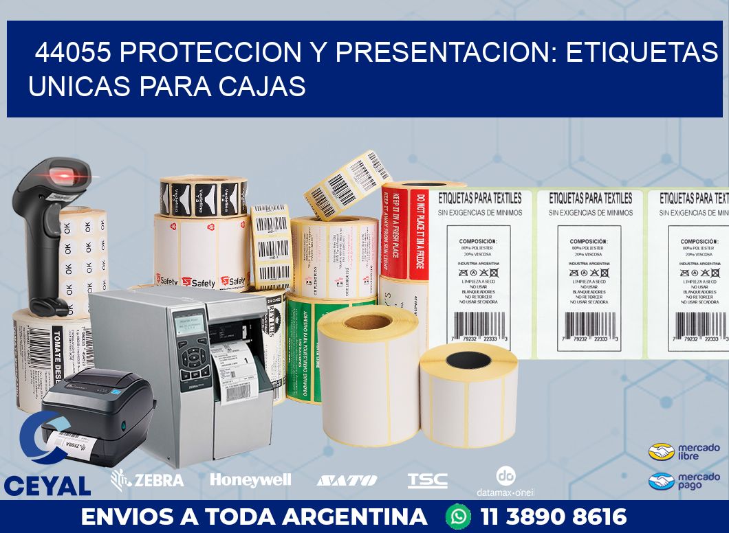 44055 PROTECCION Y PRESENTACION: ETIQUETAS UNICAS PARA CAJAS