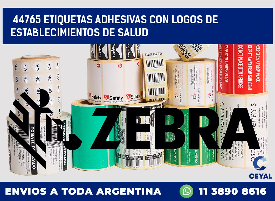 44765 ETIQUETAS ADHESIVAS CON LOGOS DE ESTABLECIMIENTOS DE SALUD