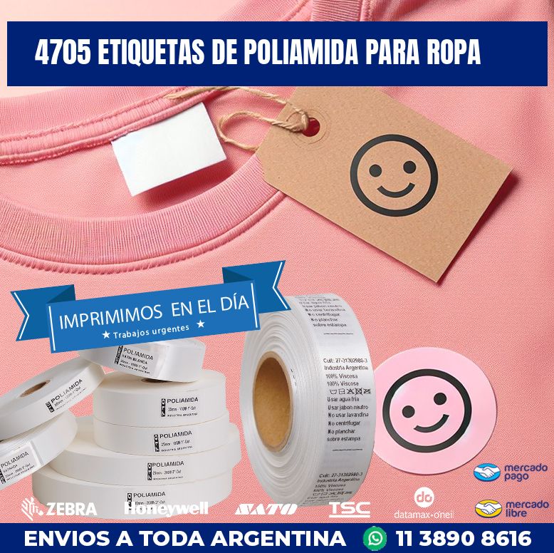 4705 ETIQUETAS DE POLIAMIDA PARA ROPA