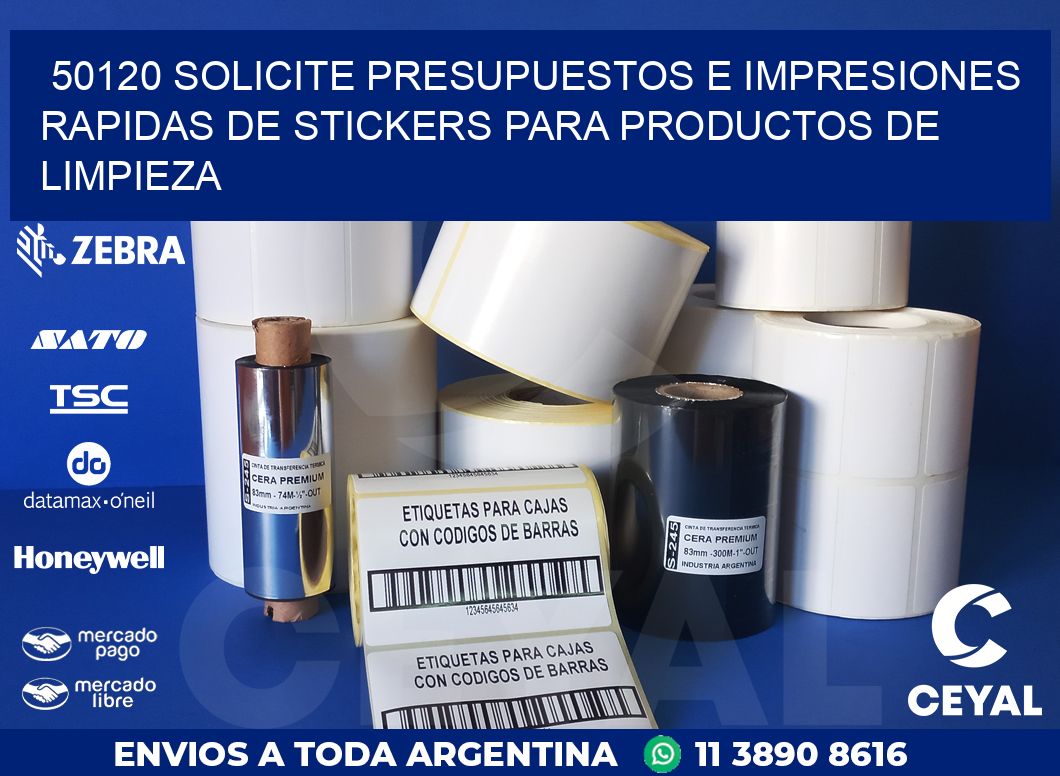 50120 SOLICITE PRESUPUESTOS E IMPRESIONES RAPIDAS DE STICKERS PARA PRODUCTOS DE LIMPIEZA